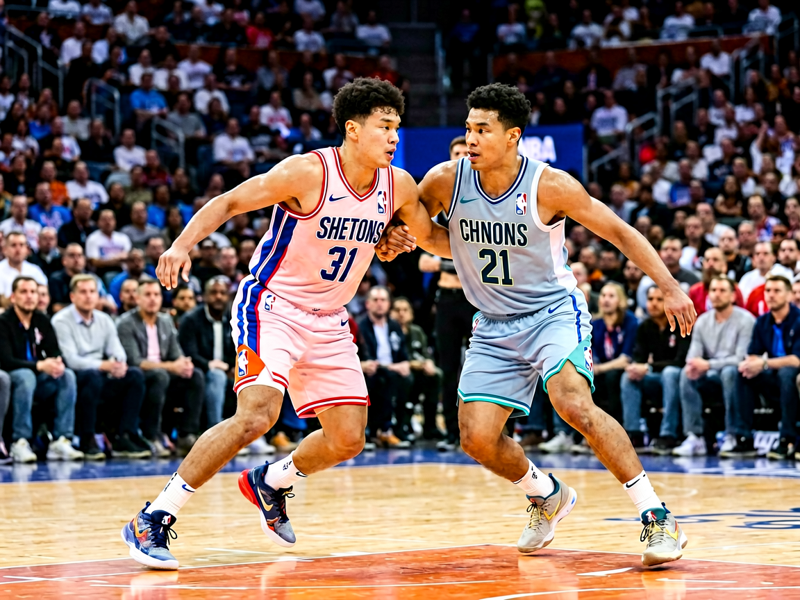 NBA篮球比赛现场球员激烈对抗